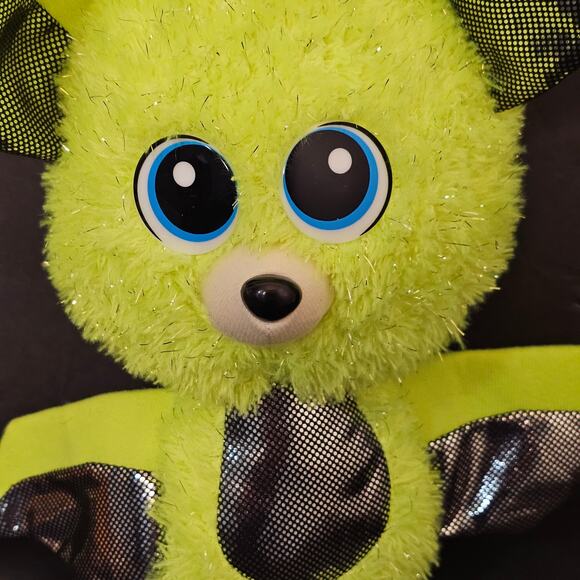 Classic Toy‎ Co Plush Bat Big Eyes, Neon Green & Black, 10" Soft Cuddly Plushie - Picture 2 of 5